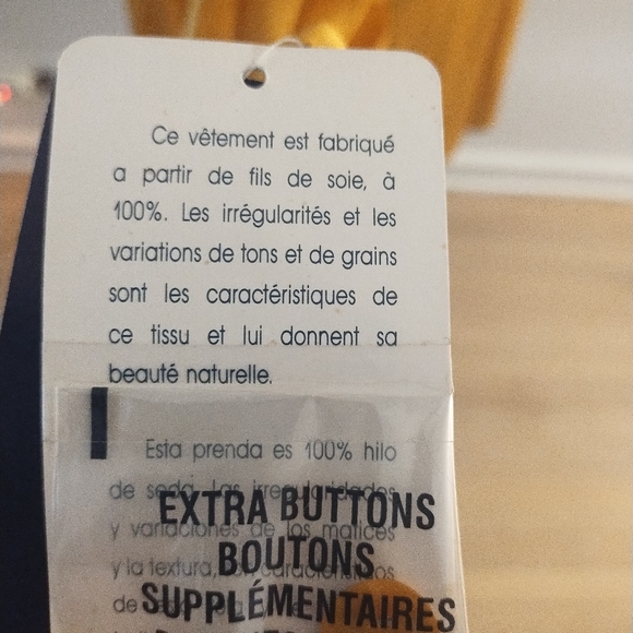 Rena Rowan 100% Silk Gold Button Down Classic Women's Blouse Size 24 - Picture 4 of 6